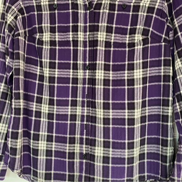 St John’s Bay Purple Plaid Button Down Shirt size S - Picture 2 of 8